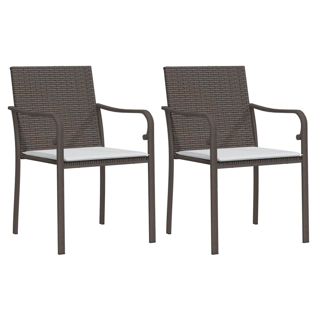 Garden Chairs With Cushions 2 Pcs 56X59X84 Cm Poly Rattan