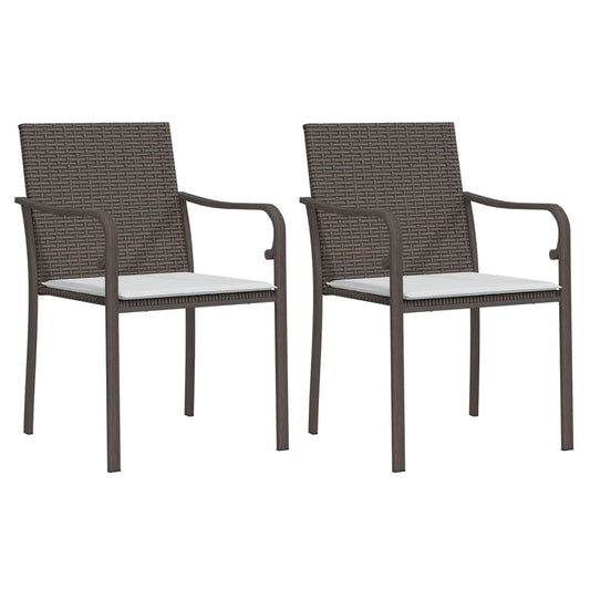 Garden Chairs With Cushions 2 Pcs 56X59X84 Cm Poly Rattan