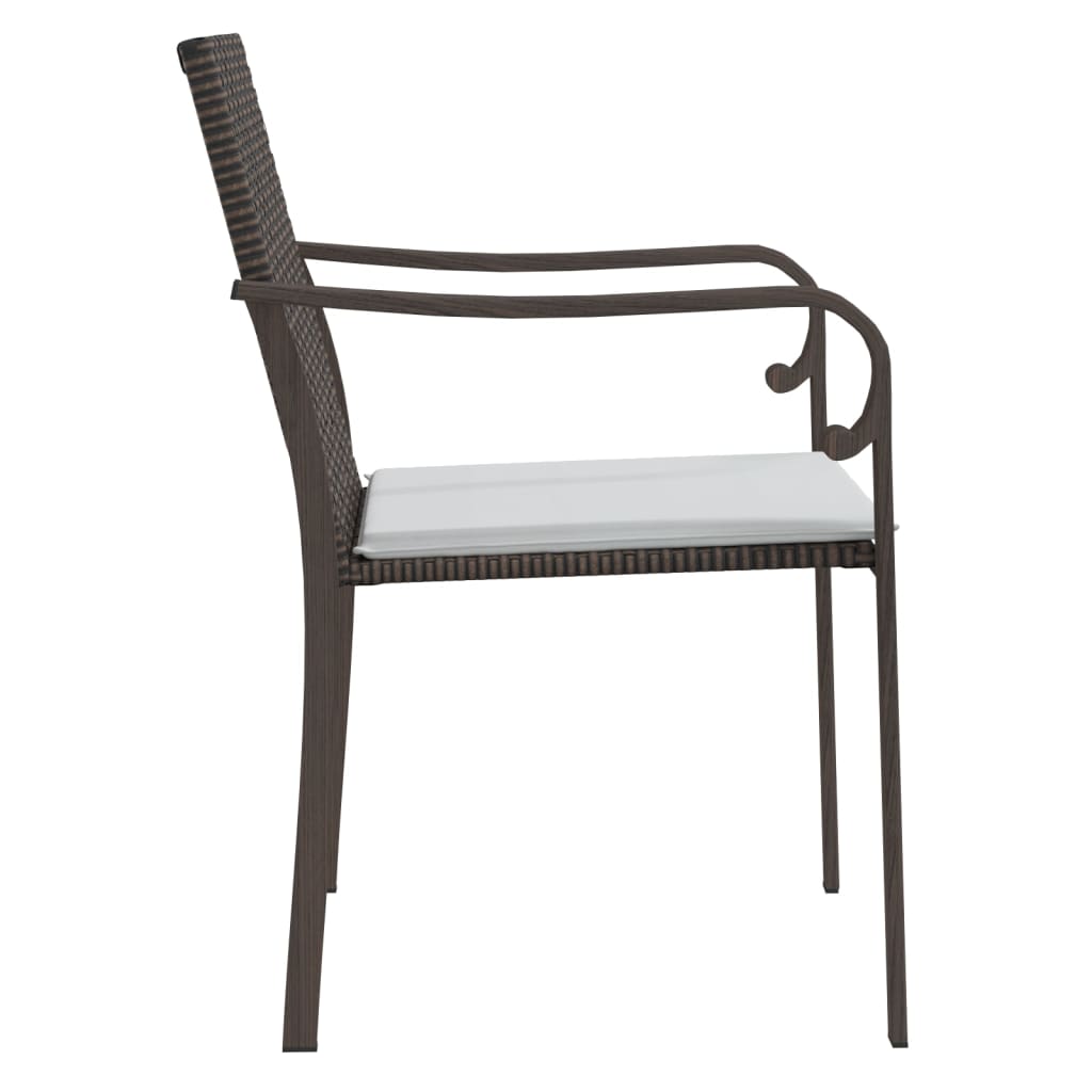 Garden Chairs With Cushions 2 Pcs 56X59X84 Cm Poly Rattan