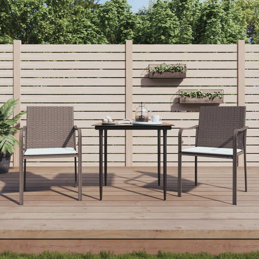 Garden Chairs With Cushions 2 Pcs 56X59X84 Cm Poly Rattan