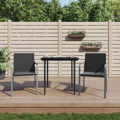 Garden Chairs With Cushions 2 Pcs 56X59X84 Cm Poly Rattan