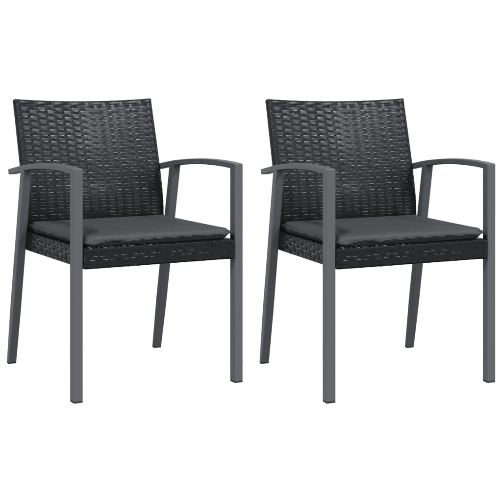 Garden Chairs With Cushions 2 Pcs 56.5X57X83 Cm Poly Rattan