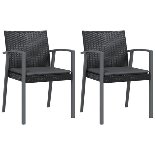 Garden Chairs With Cushions 2 Pcs 56.5X57X83 Cm Poly Rattan