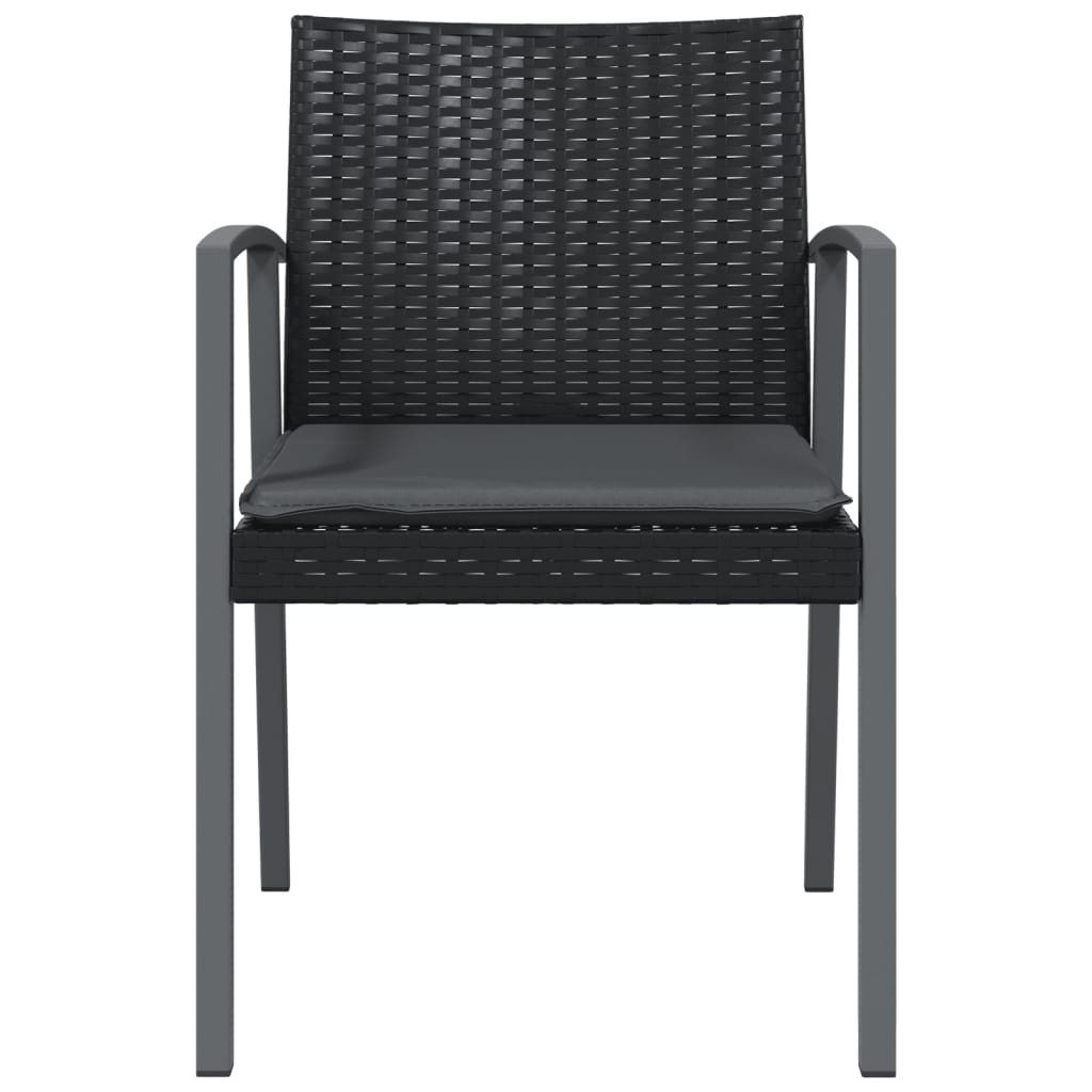 Garden Chairs With Cushions 2 Pcs 56.5X57X83 Cm Poly Rattan