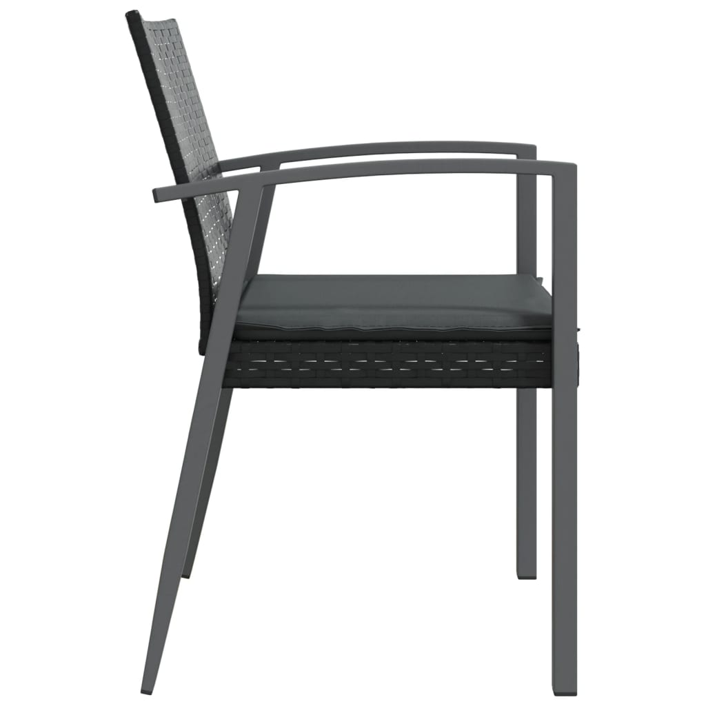 Garden Chairs With Cushions 2 Pcs 56.5X57X83 Cm Poly Rattan