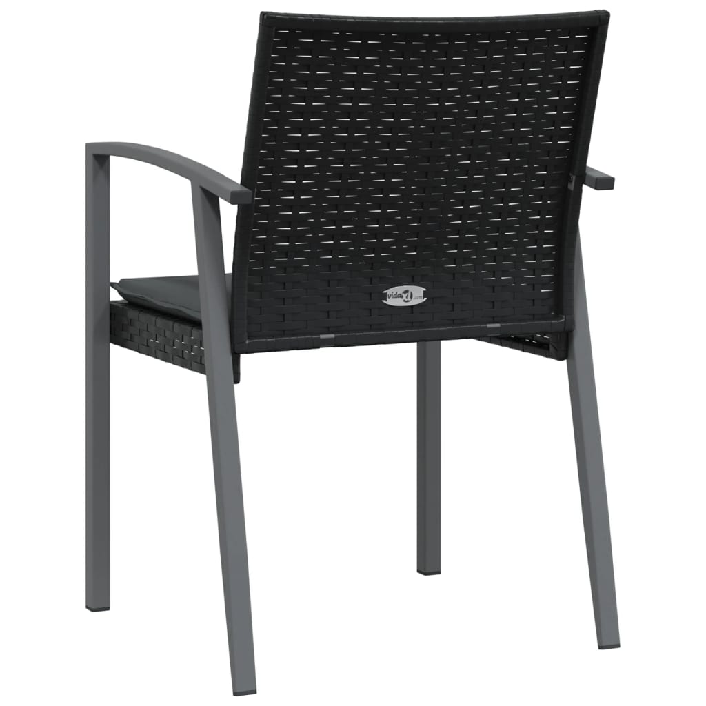 Garden Chairs With Cushions 2 Pcs 56.5X57X83 Cm Poly Rattan
