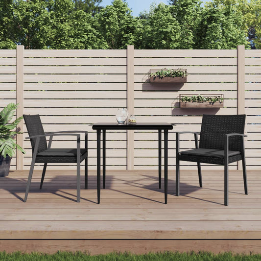 Garden Chairs With Cushions 2 Pcs 56.5X57X83 Cm Poly Rattan