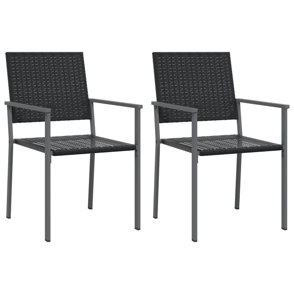 Garden Chairs 2 Pcs Black 54X62.5X89 Cm Poly Rattan