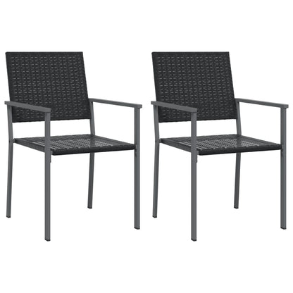 Garden Chairs 2 Pcs Black 54X62.5X89 Cm Poly Rattan