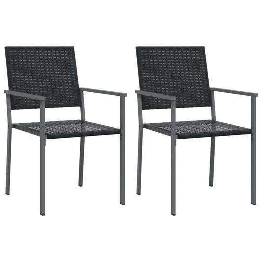 Garden Chairs 2 Pcs Black 54X62.5X89 Cm Poly Rattan