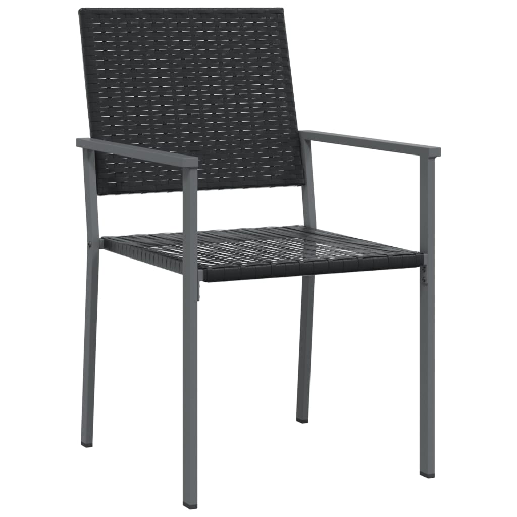 Garden Chairs 2 Pcs Black 54X62.5X89 Cm Poly Rattan