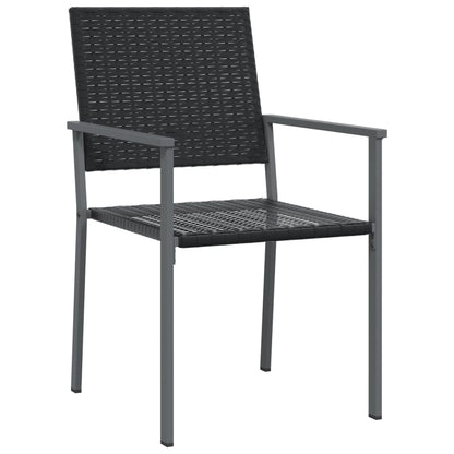 Garden Chairs 2 Pcs Black 54X62.5X89 Cm Poly Rattan