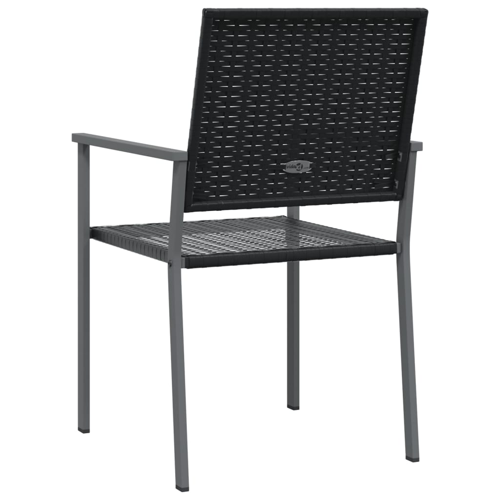 Garden Chairs 2 Pcs Black 54X62.5X89 Cm Poly Rattan