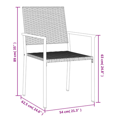Garden Chairs 2 Pcs Black 54X62.5X89 Cm Poly Rattan