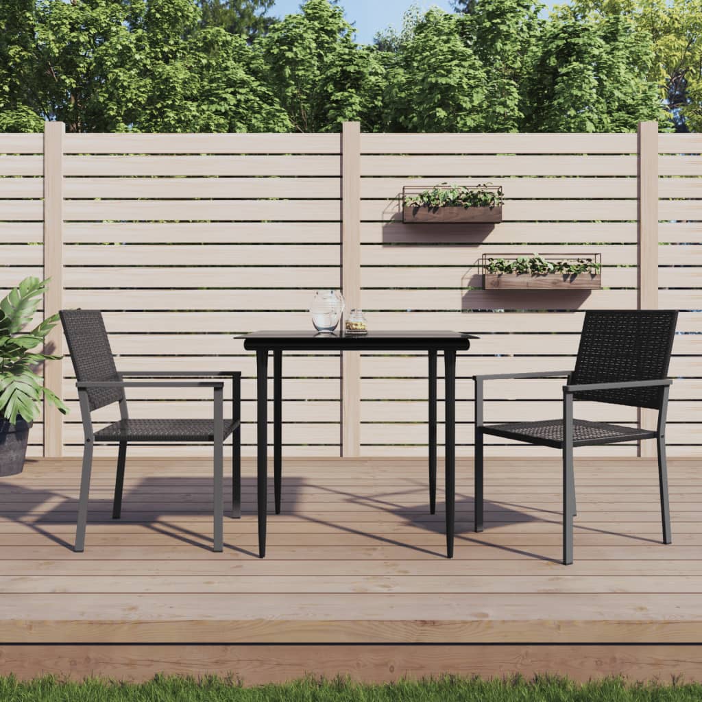 Garden Chairs 2 Pcs Black 54X62.5X89 Cm Poly Rattan