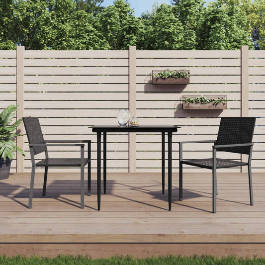 Garden Chairs 2 Pcs Black 54X62.5X89 Cm Poly Rattan