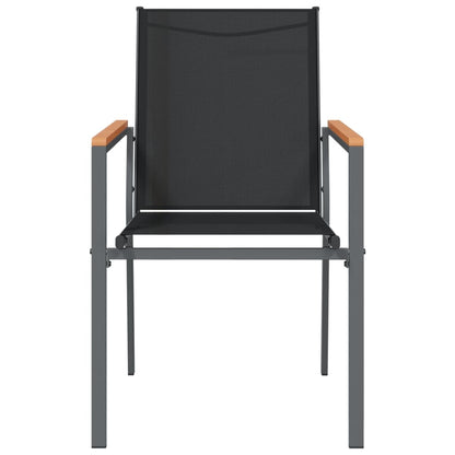 Garden Chairs 2 Pcs Black 55X61.5X90 Cm Textilene And Steel