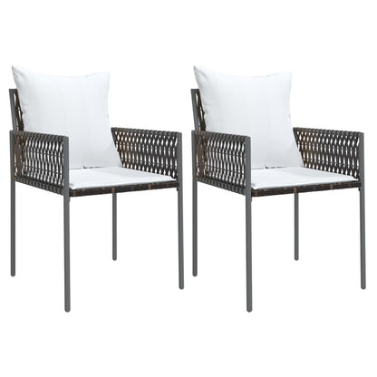 Garden Chairs With Cushions 2 Pcs 54X61X83 Cm Poly Rattan