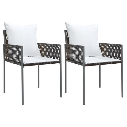 Garden Chairs With Cushions 2 Pcs 54X61X83 Cm Poly Rattan