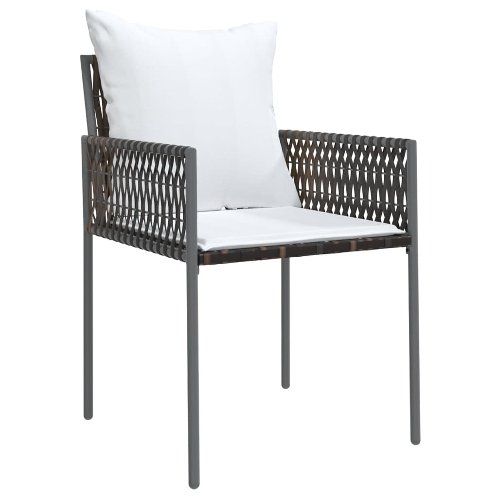 Garden Chairs With Cushions 2 Pcs 54X61X83 Cm Poly Rattan