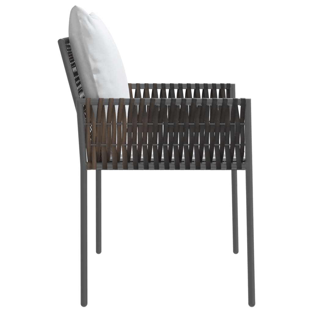 Garden Chairs With Cushions 2 Pcs 54X61X83 Cm Poly Rattan