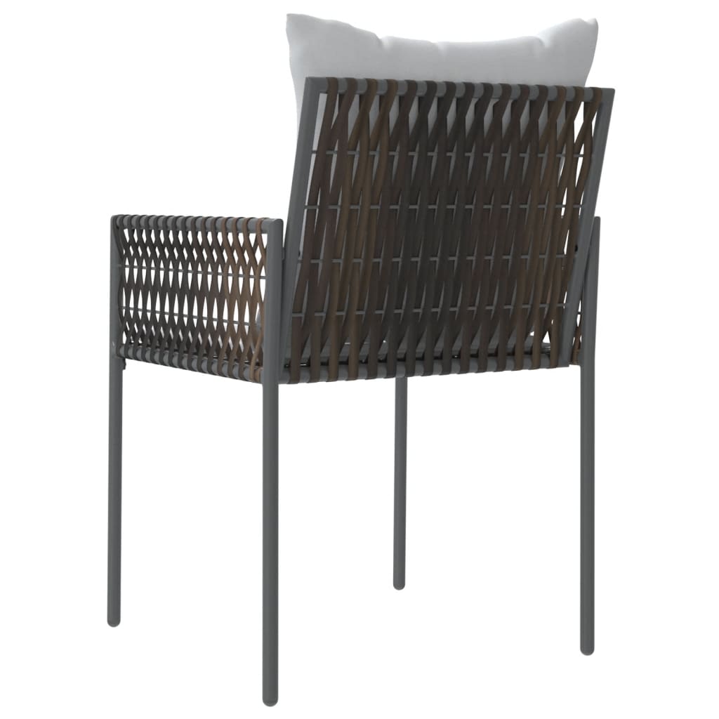 Garden Chairs With Cushions 2 Pcs 54X61X83 Cm Poly Rattan