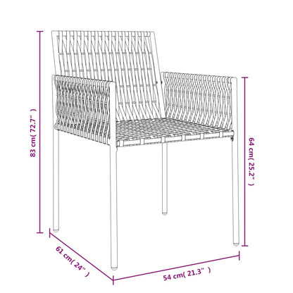 Garden Chairs With Cushions 2 Pcs 54X61X83 Cm Poly Rattan