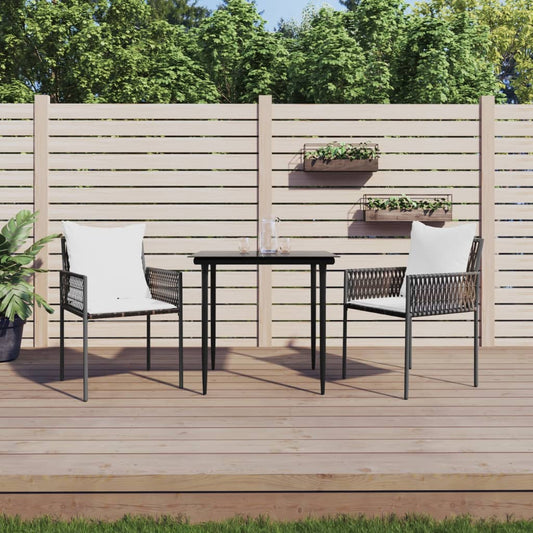 Garden Chairs With Cushions 2 Pcs 54X61X83 Cm Poly Rattan