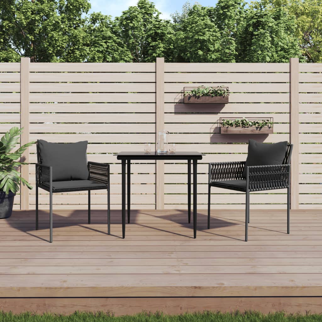 Garden Chairs With Cushions 2 Pcs 54X61X83 Cm Poly Rattan