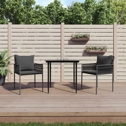 Garden Chairs With Cushions 2 Pcs 54X61X83 Cm Poly Rattan