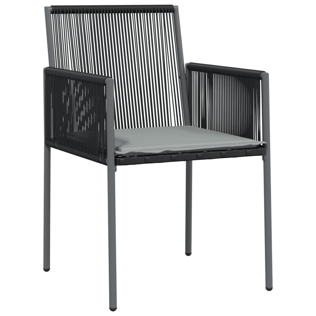 Garden Chairs With Cushions 2 Pcs Black 54X60.5X83.5 Cm Poly Rattan