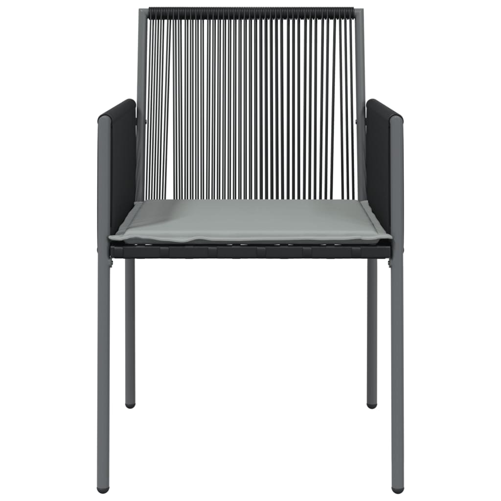 Garden Chairs With Cushions 2 Pcs Black 54X60.5X83.5 Cm Poly Rattan