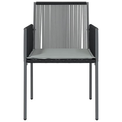 Garden Chairs With Cushions 2 Pcs Black 54X60.5X83.5 Cm Poly Rattan
