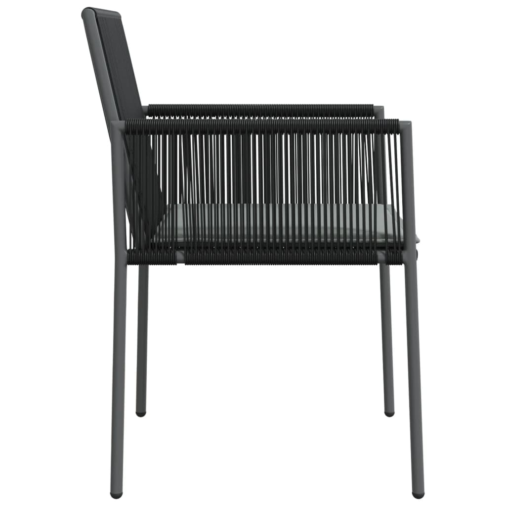 Garden Chairs With Cushions 2 Pcs Black 54X60.5X83.5 Cm Poly Rattan