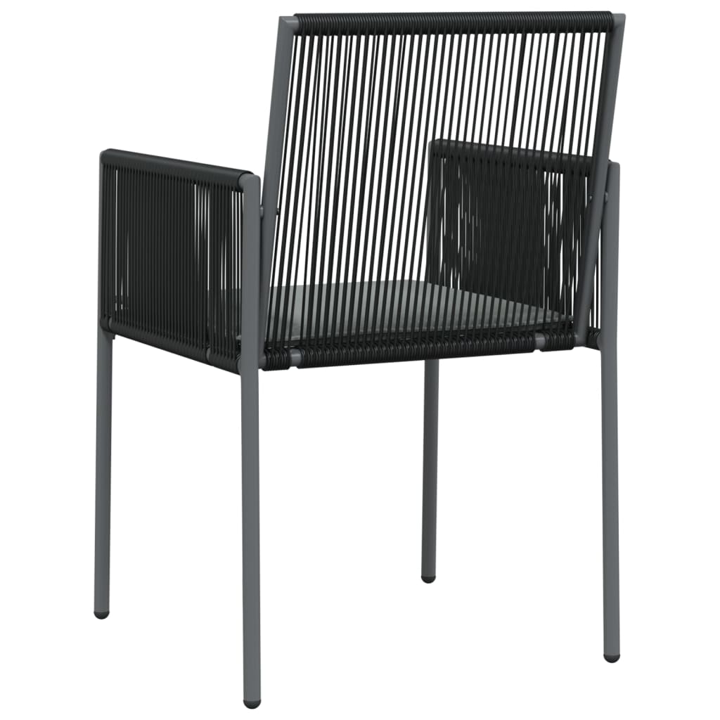 Garden Chairs With Cushions 2 Pcs Black 54X60.5X83.5 Cm Poly Rattan