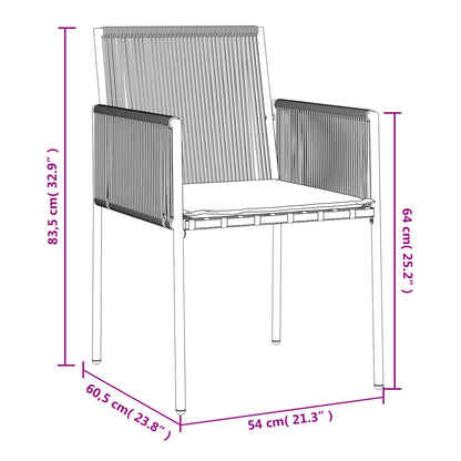 Garden Chairs With Cushions 2 Pcs Black 54X60.5X83.5 Cm Poly Rattan