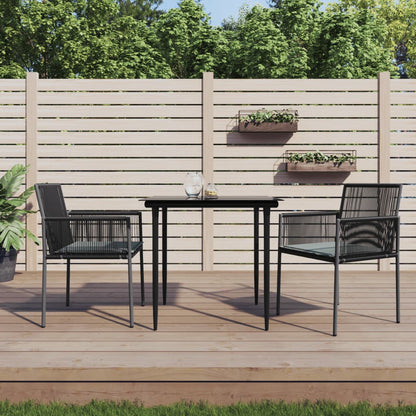 Garden Chairs With Cushions 2 Pcs Black 54X60.5X83.5 Cm Poly Rattan