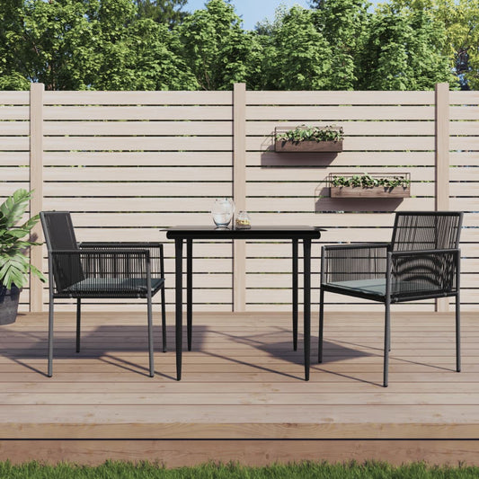 Garden Chairs With Cushions 2 Pcs Black 54X60.5X83.5 Cm Poly Rattan