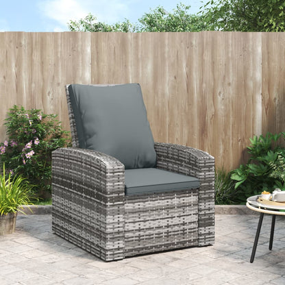 Garden Reclining Chair With Cushions Poly Rattan