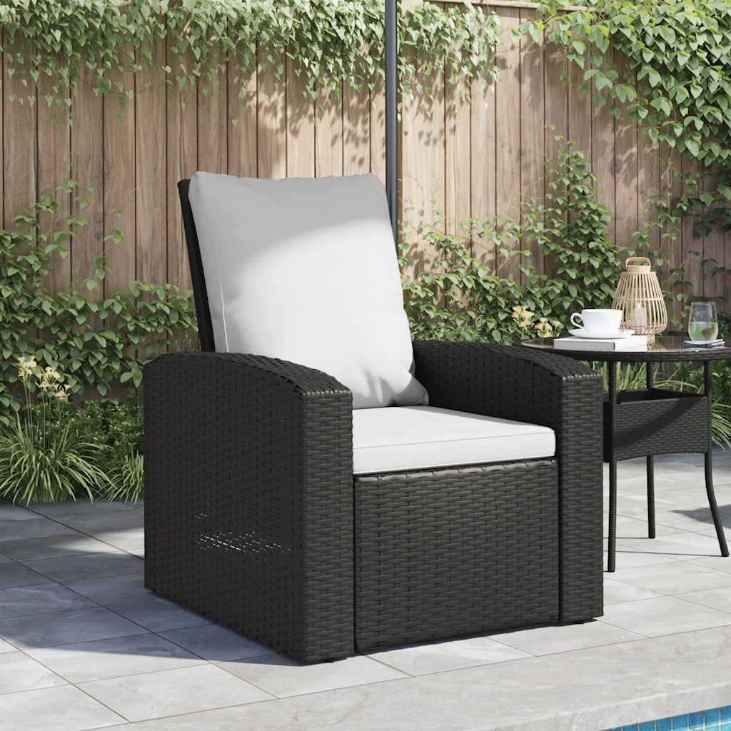 Garden Reclining Chair With Cushions Poly Rattan