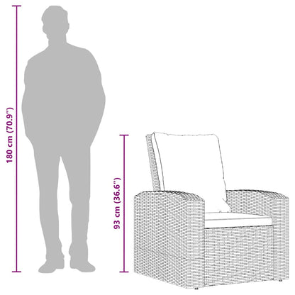 Garden Reclining Chair With Cushions Poly Rattan