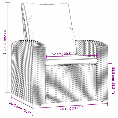 Garden Reclining Chair With Cushions Poly Rattan