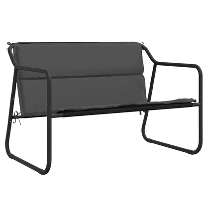 2-Seater Garden Bench With Cushion Anthracite Steel