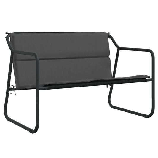 2-Seater Garden Bench With Cushion Anthracite Steel