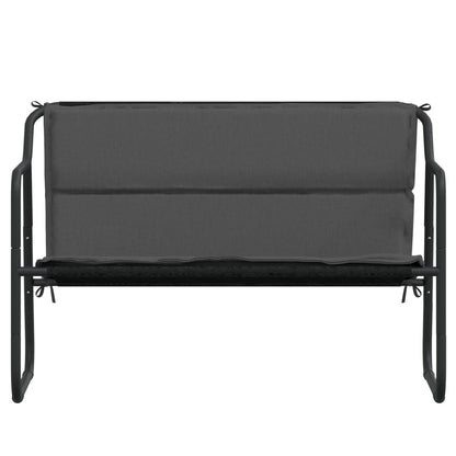 2-Seater Garden Bench With Cushion Anthracite Steel