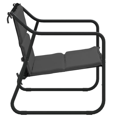 2-Seater Garden Bench With Cushion Anthracite Steel