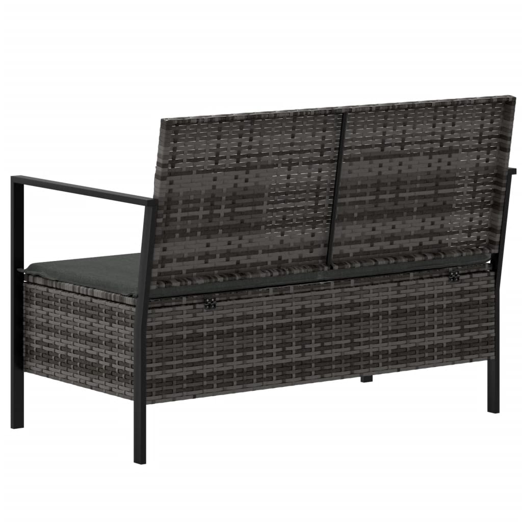 2-Seater Garden Bench With Cushions Poly Rattan