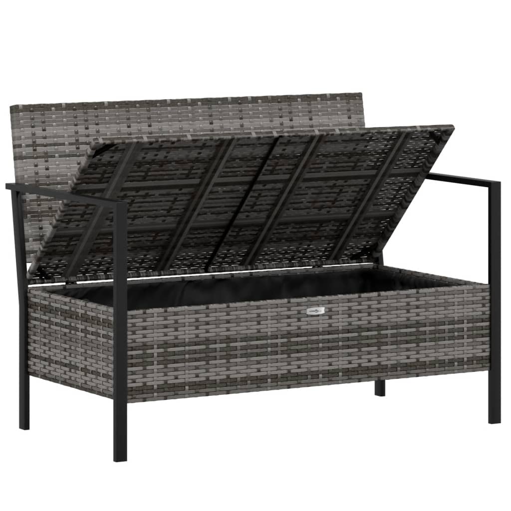 2-Seater Garden Bench With Cushions Poly Rattan