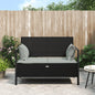 2-Seater Garden Bench With Cushions Poly Rattan