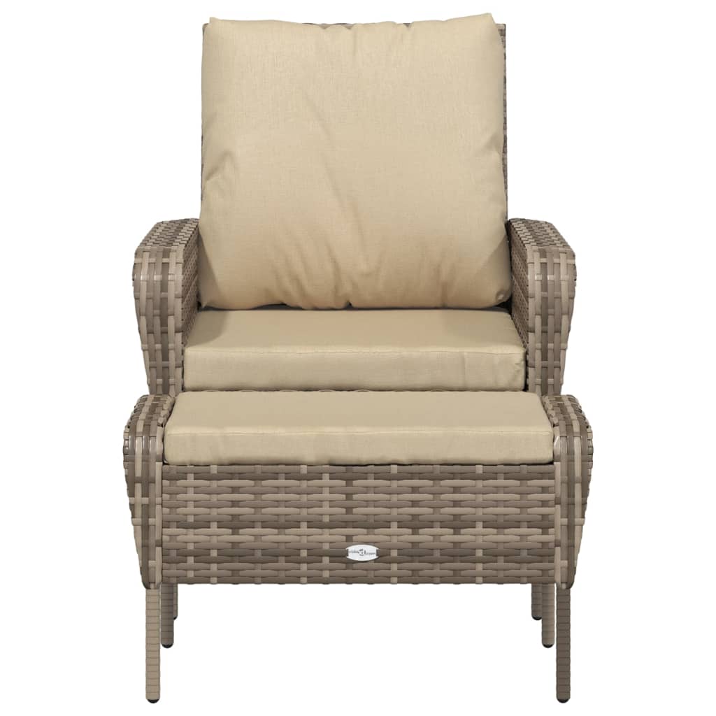 Garden Chair With Footstool Poly Rattan